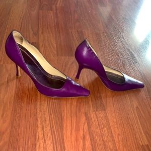 Vintage Purple Square Toe Valentino Heels